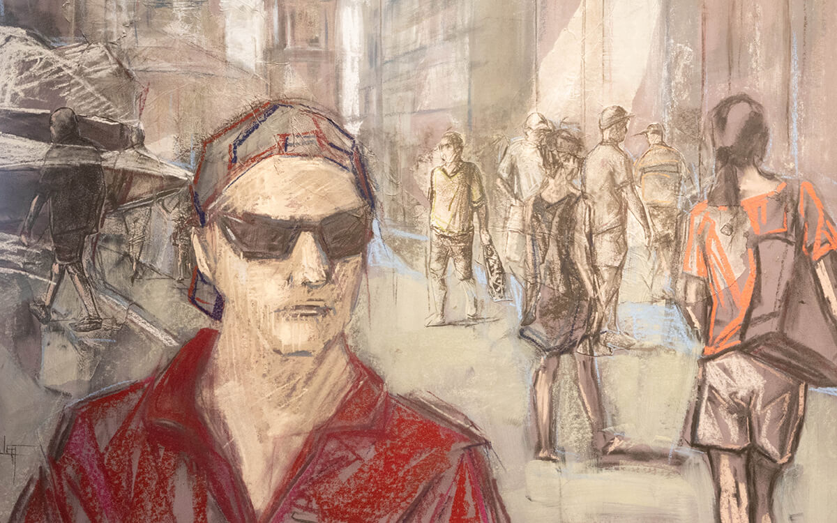 Image: Carole Howlett, Street Smart [detail], 2024, Townsville City Council Open Award Winner, 69th Townsville Art Society Art Awards 2024.  Photography: Through the Looking Glass Studio.