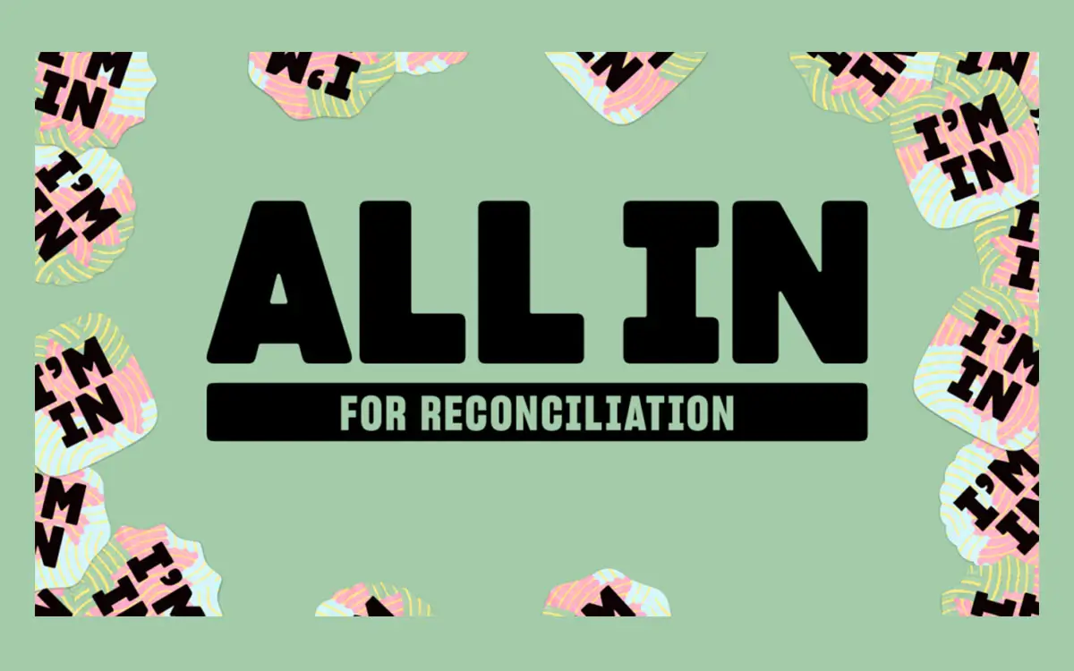All In for Reconciliation text with I'm In badges