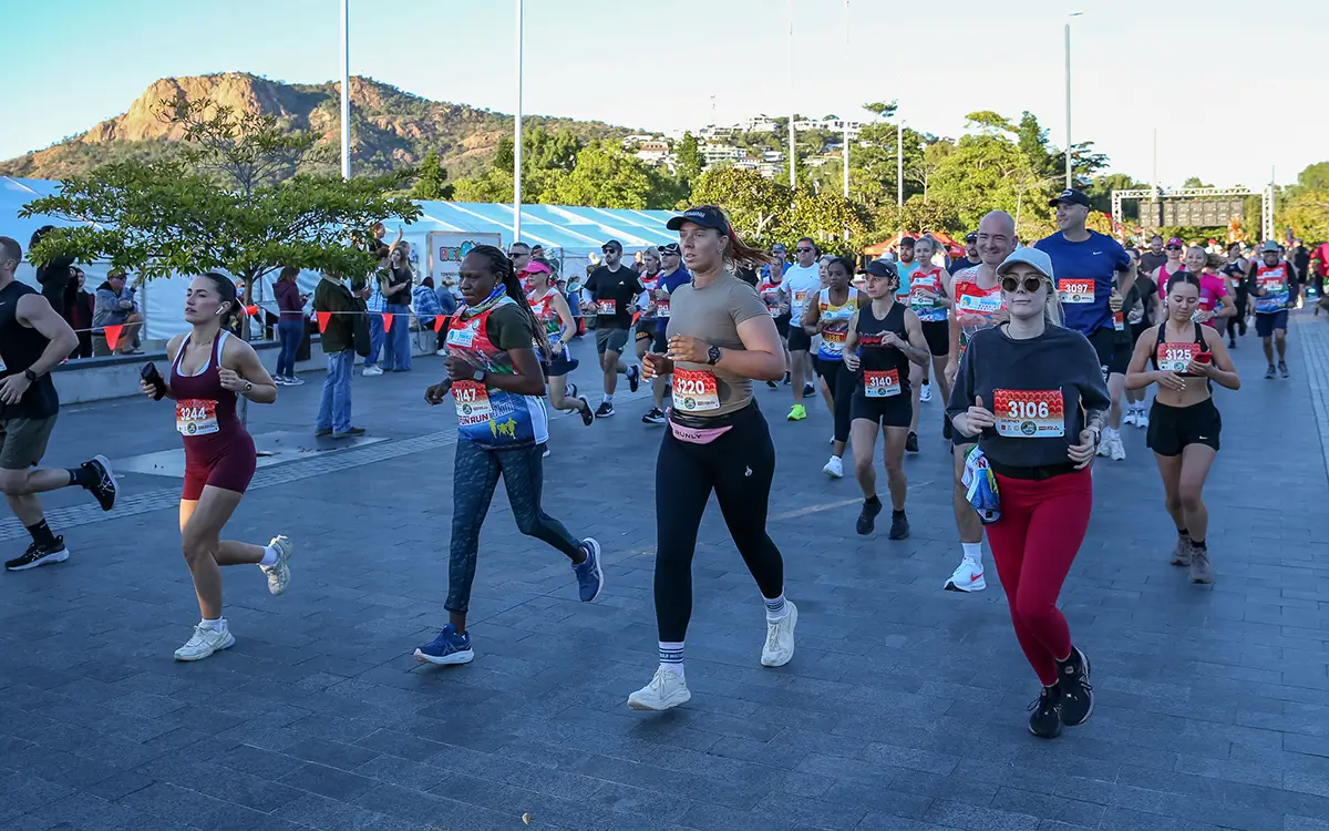 Adults running