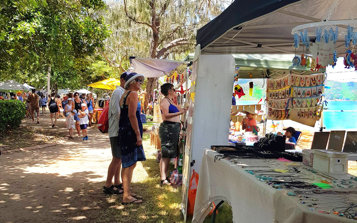 Stalls by the beach