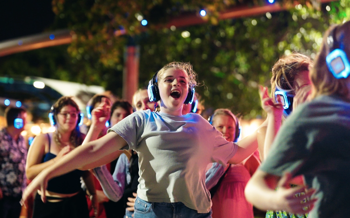 Participants in a silent disco