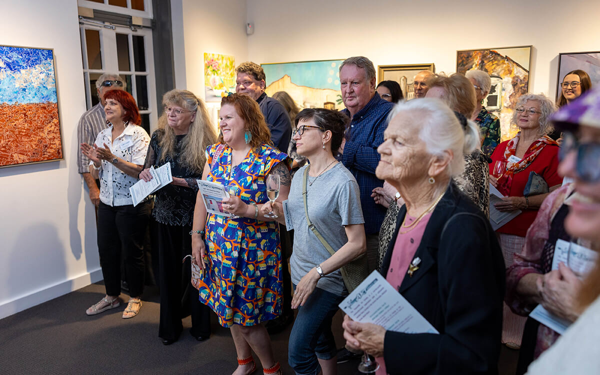 Crowd of people at Townsville Art Society Art Awards Launch