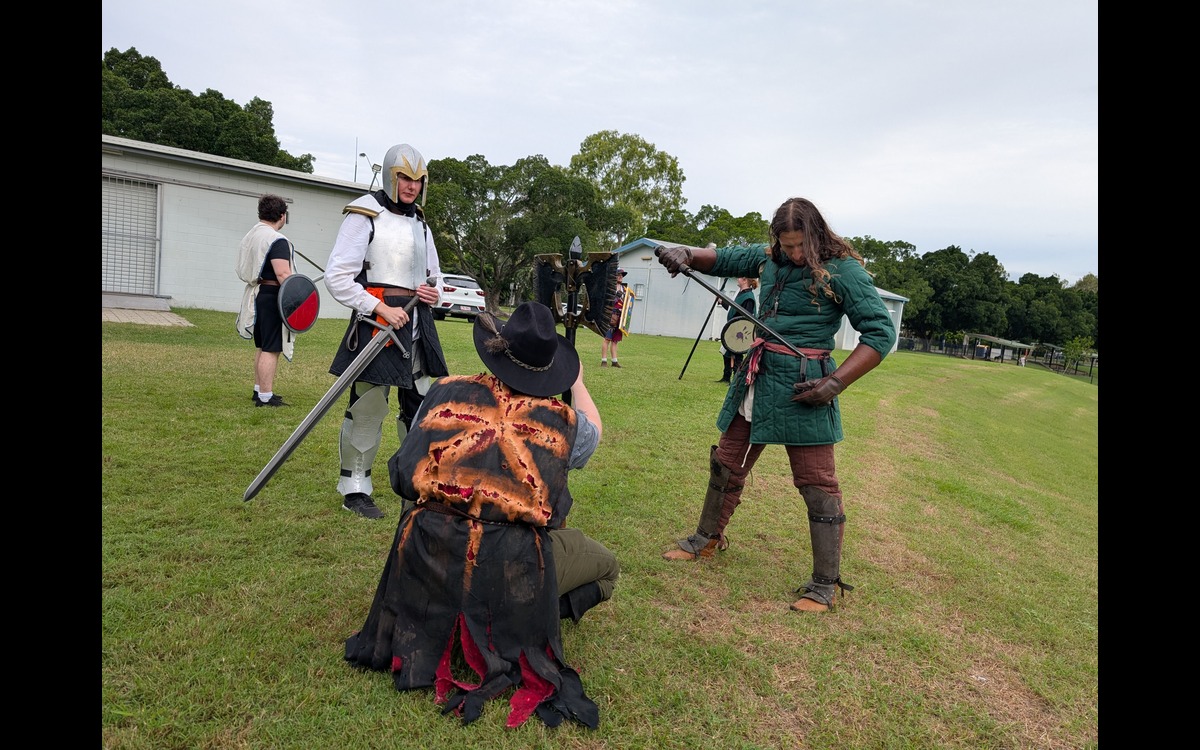 Two swordsmen after battle