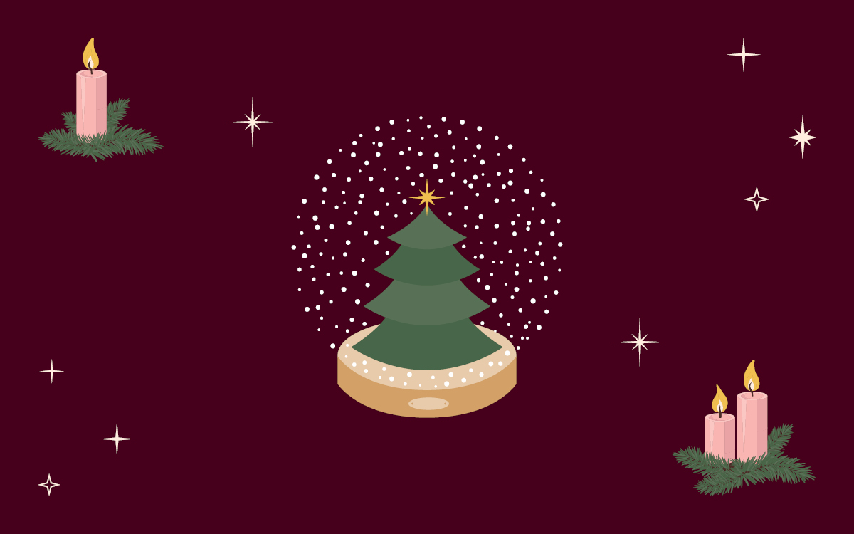 An illustration of Christmas decorations