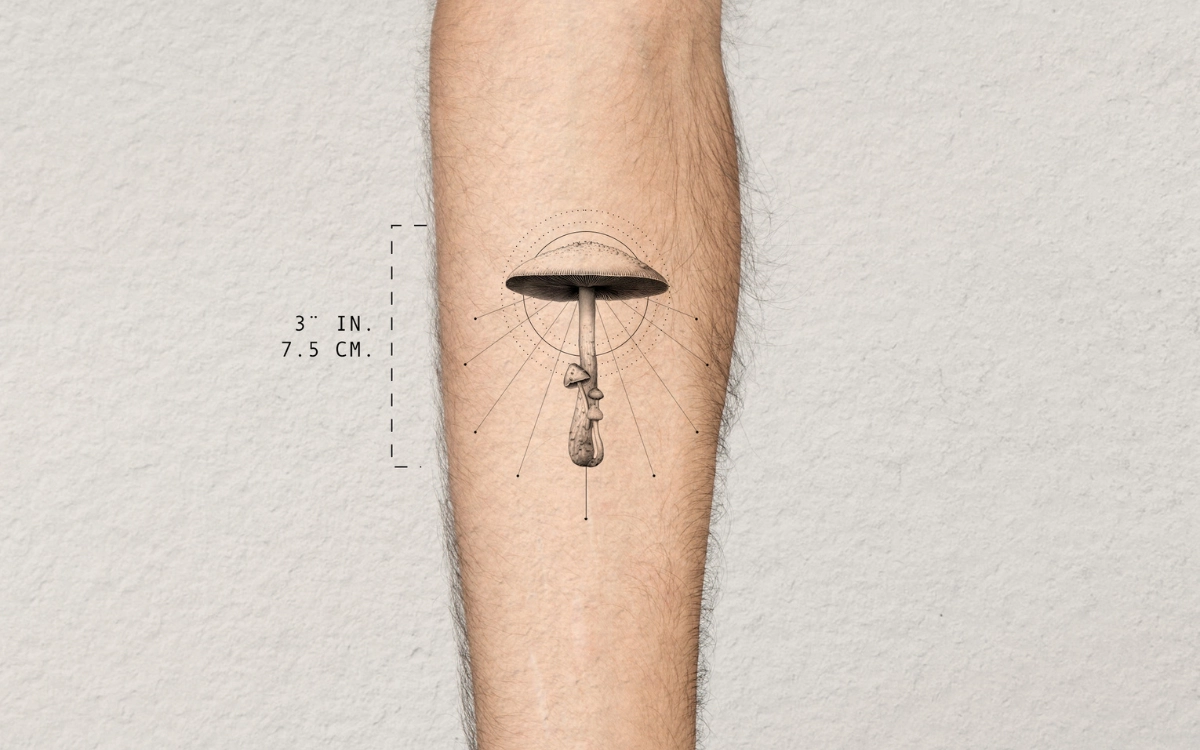 A mushroom tattoos