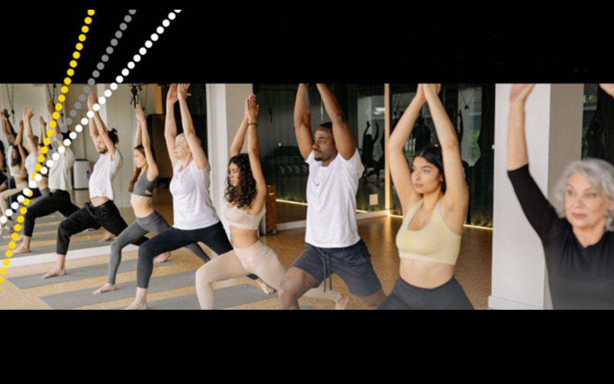 People doing yoga in a studio