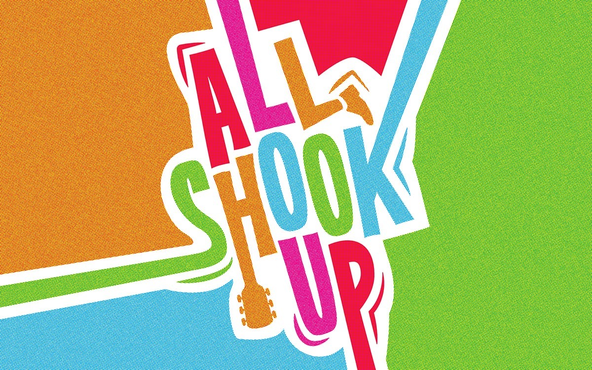 All Shook Up written in colourful text
