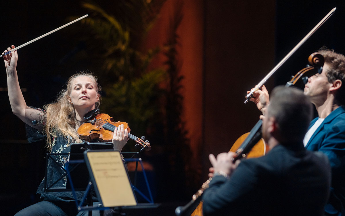 Performers playing music