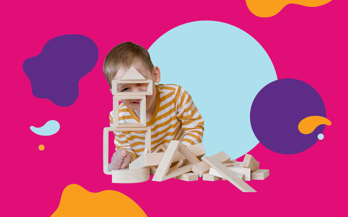 Child playing with blocks