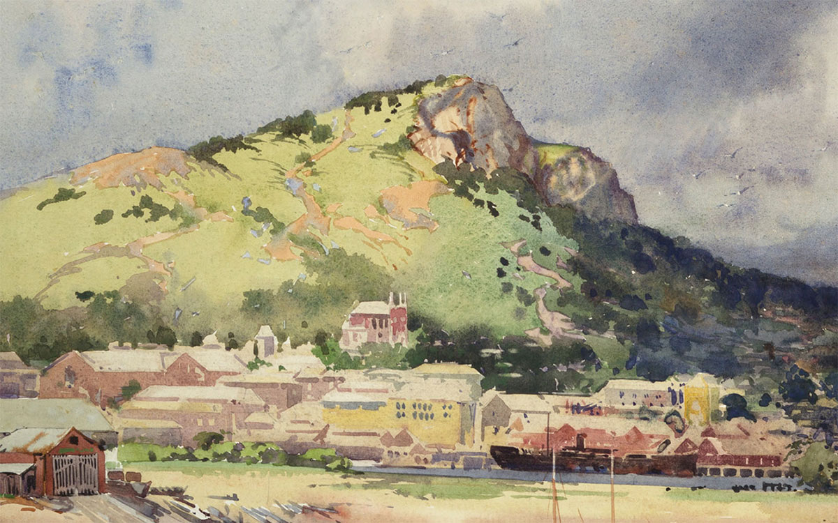 William BUSTARD Castle Hill, Townsville [detail] 1936 Watercolour on paper