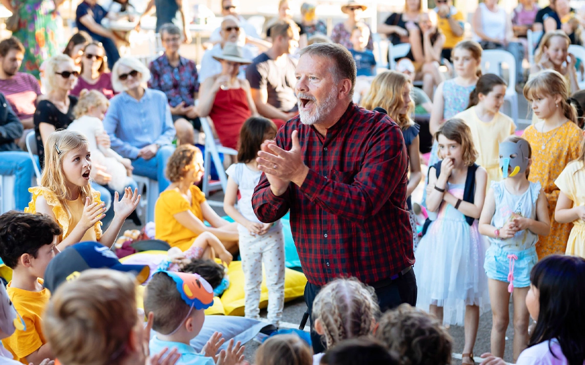 Musicians playing at a children's concert