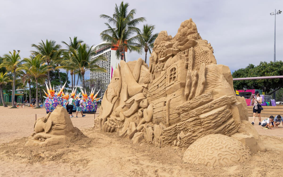 Sand sculpted art