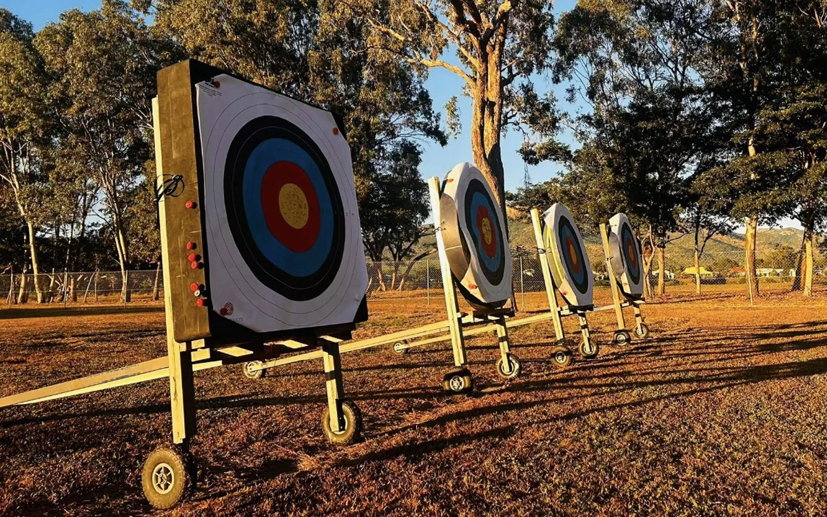 Archery targets in a row