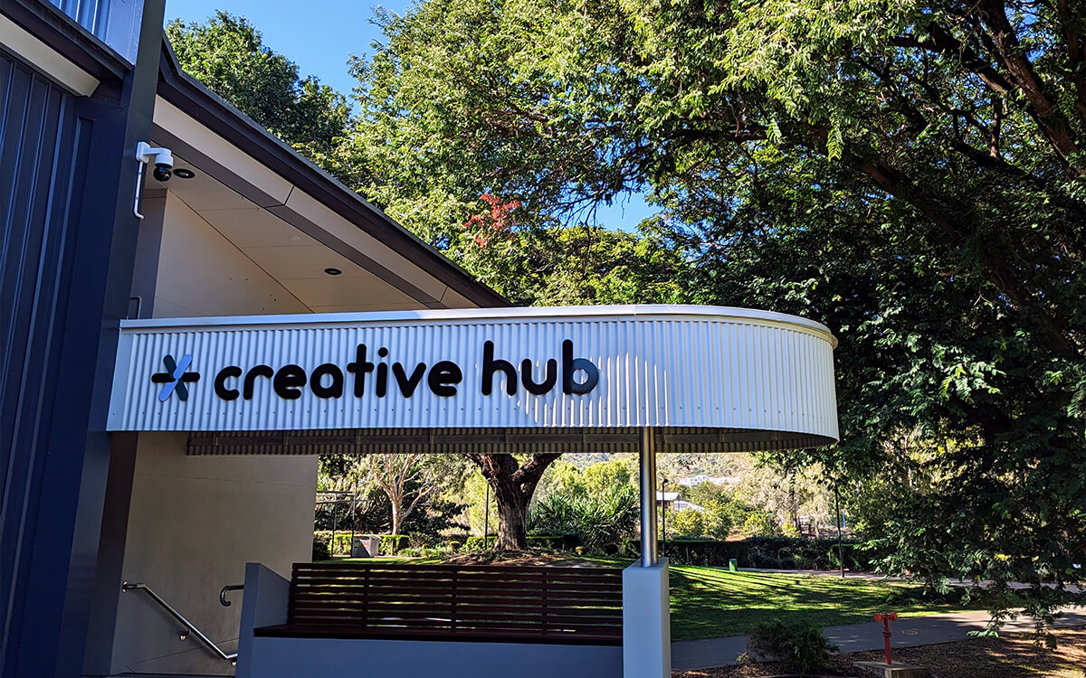 The entrance to the Creative Hub.