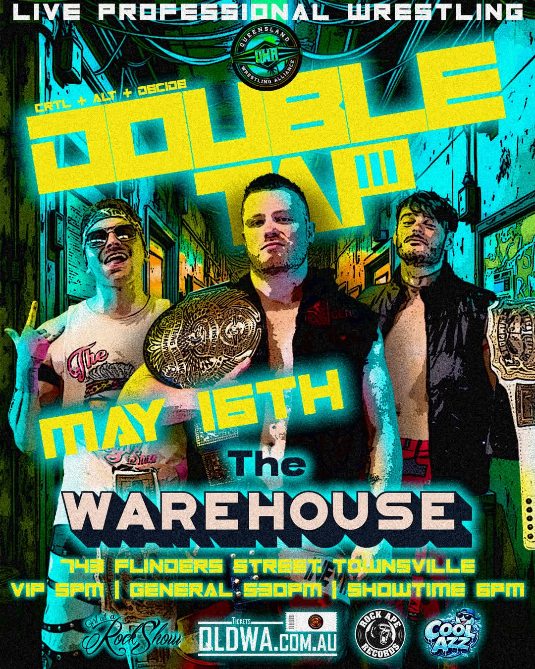 DOUBLE TAP 3 - Queensland Wrestling Alliance Show image