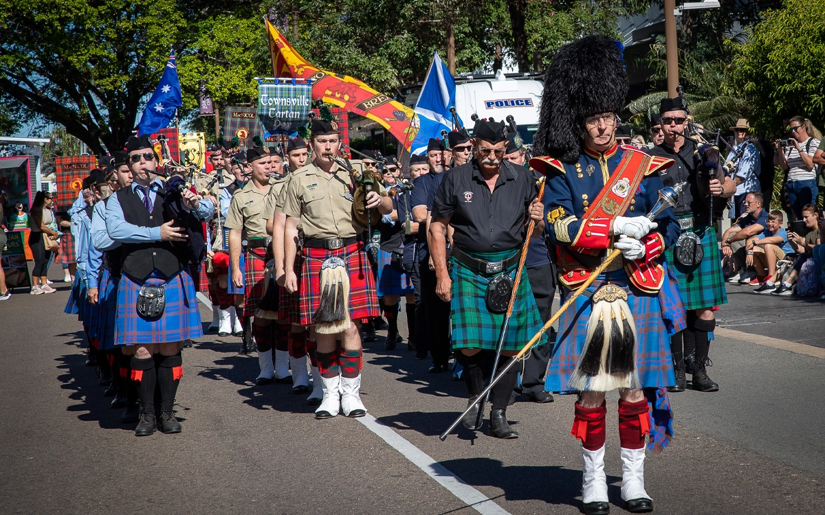 Clans marching at Townsville Tartan Day