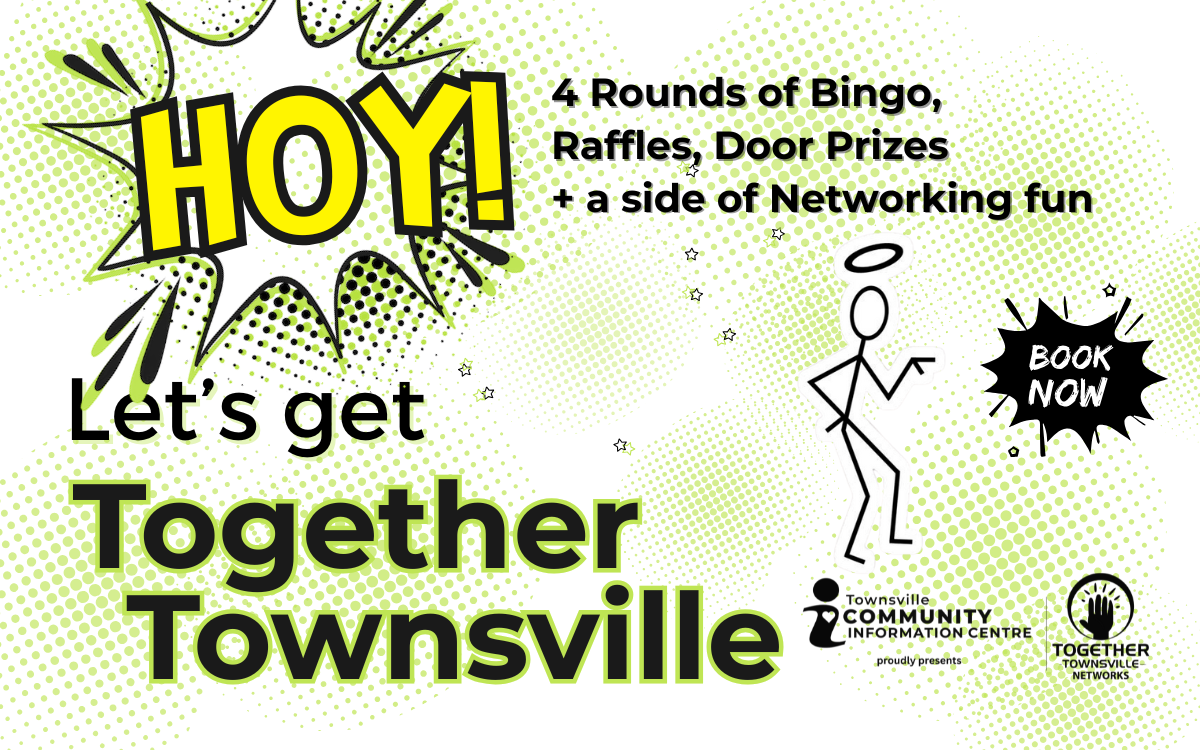 Hoy let's get together townsville. 4 rounds of bingo, raffles, door prizes and a side of networking fun. Book now.