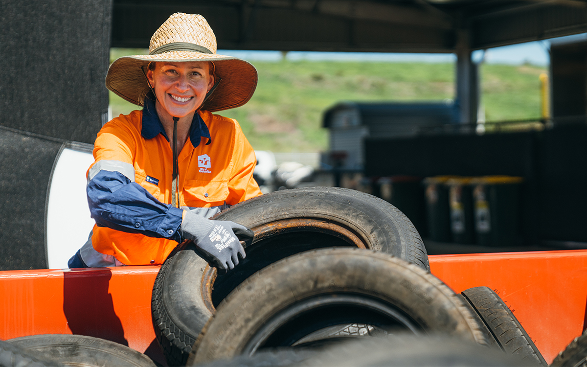 Female Council staff member in high vis