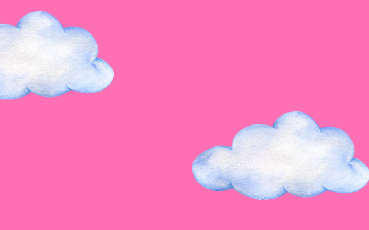 Clouds in front of a pink backdrop