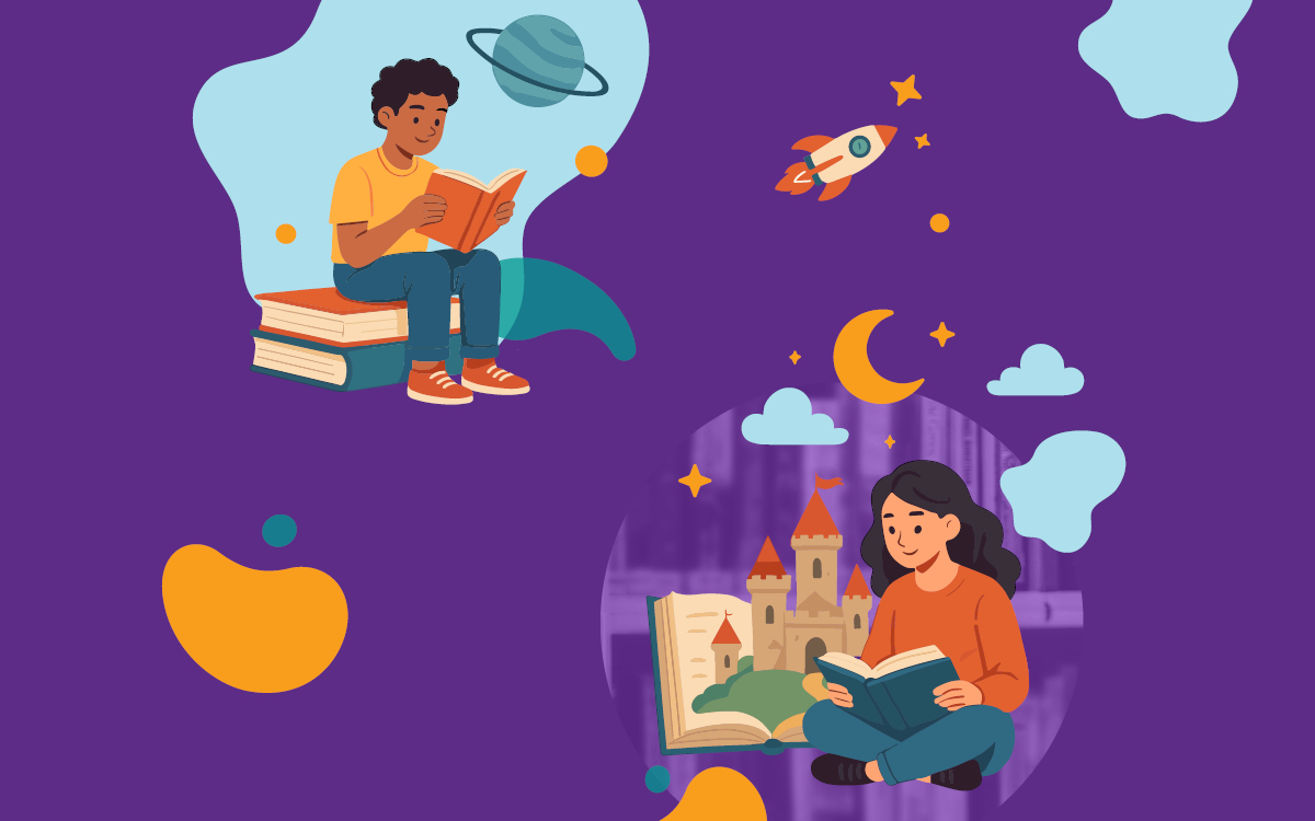 Children reading books