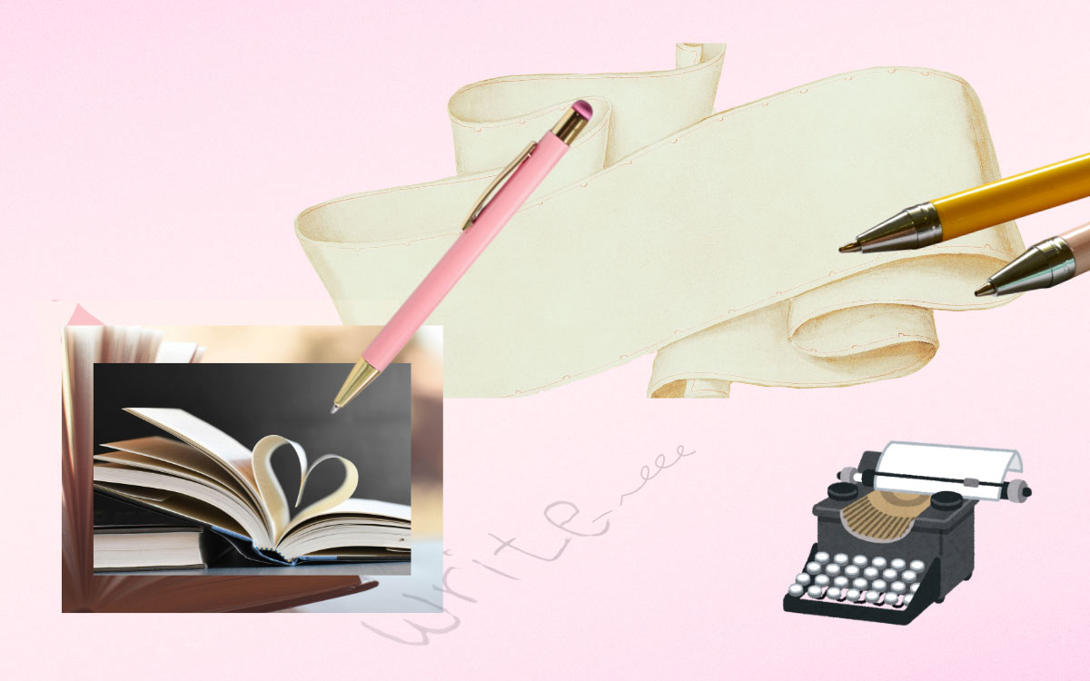 Pens writing on a book