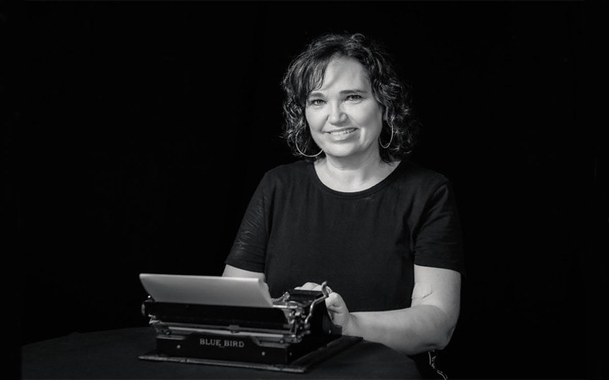 Catherine McKernan Doris and typewriter