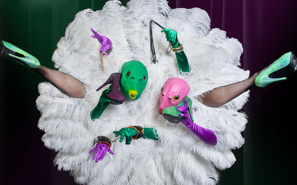 Nachita Nights performer with feathers and props