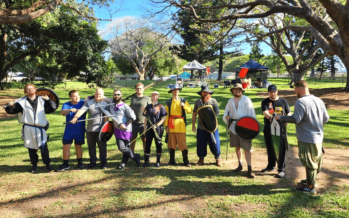 Swordcraft participants in a group